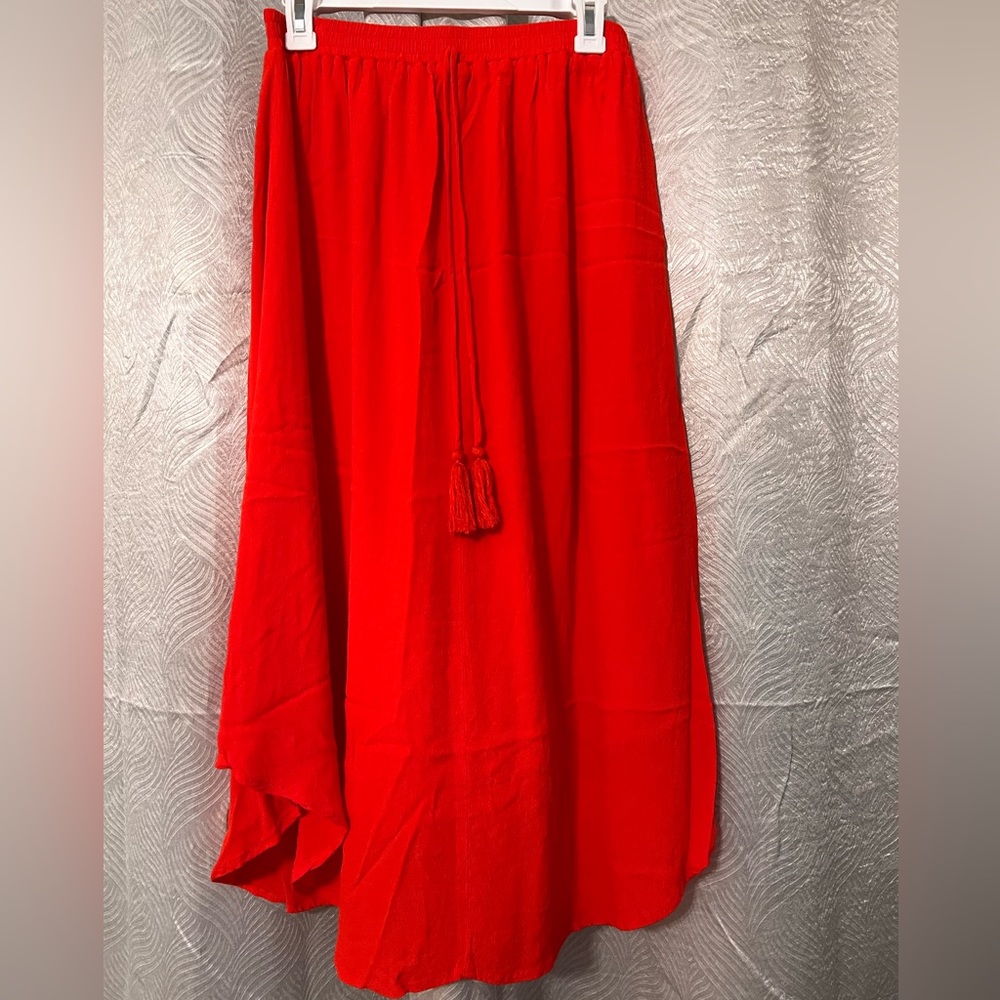 Orange midi skirt